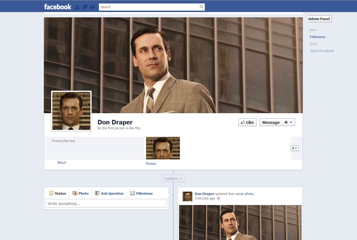 Don Draper on Facebook