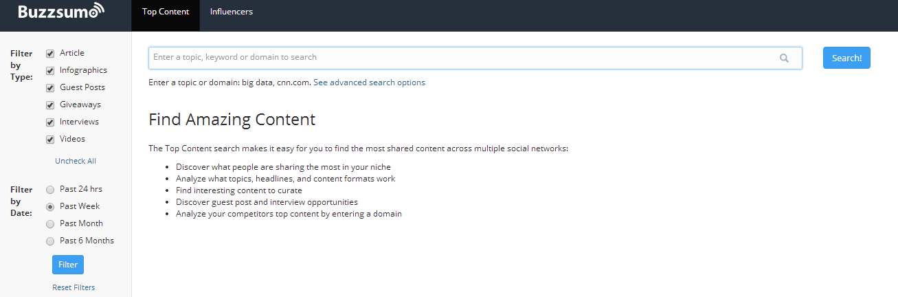 buzz-sumo-trending-content Screenshot of Buzzsumo
