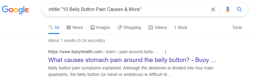 intitle:"10 Belly Button Pain Causes & More" example
