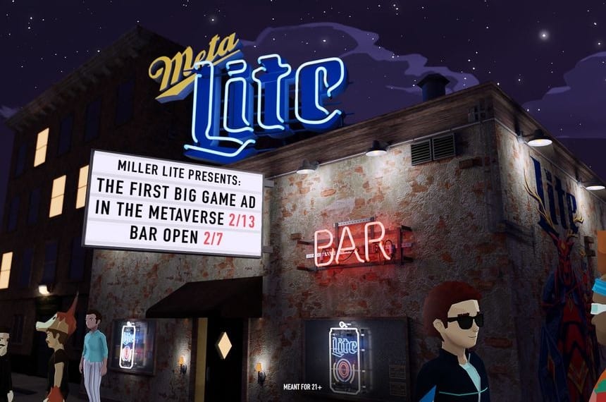 Miller Lite advertising in the metaverse for the SuperBowl