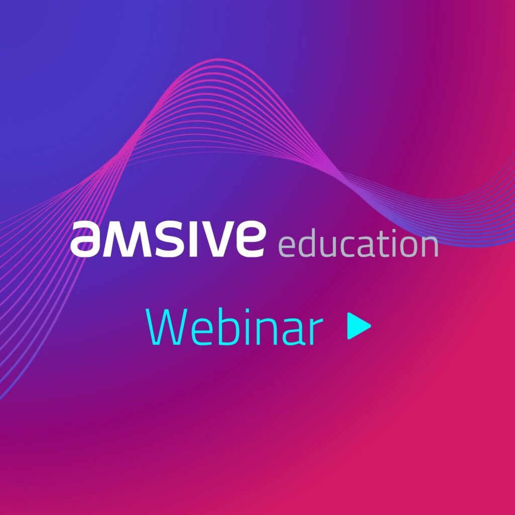 Slide promoting Amsive Education Webinars